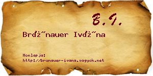 Brünauer Ivána névjegykártya